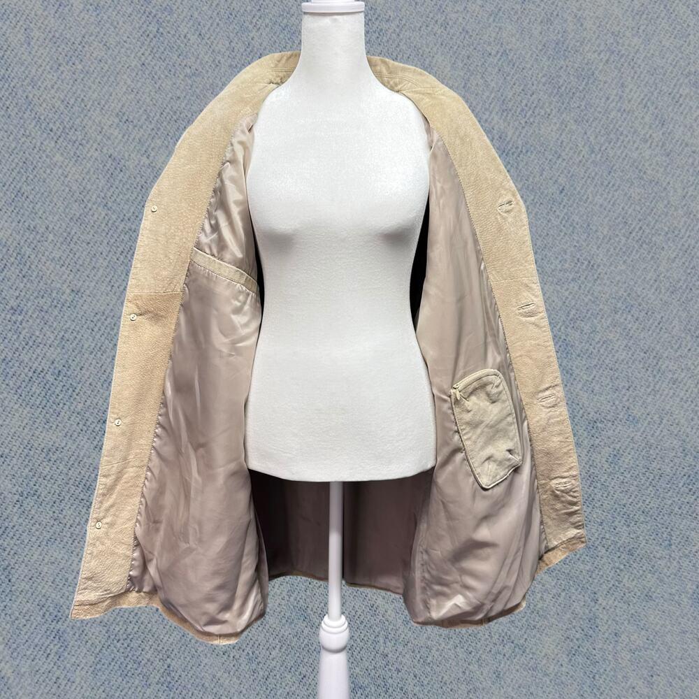 Vintage Colebrook Women’s Genuine Leather Coat in Beige, Size L - Picture 4 of 6